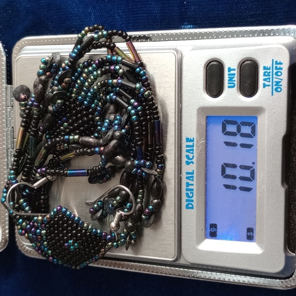 Multi-strand Iridescent Seed Bead Necklace And Matching Fringe Earrings - Picture 14 of 17